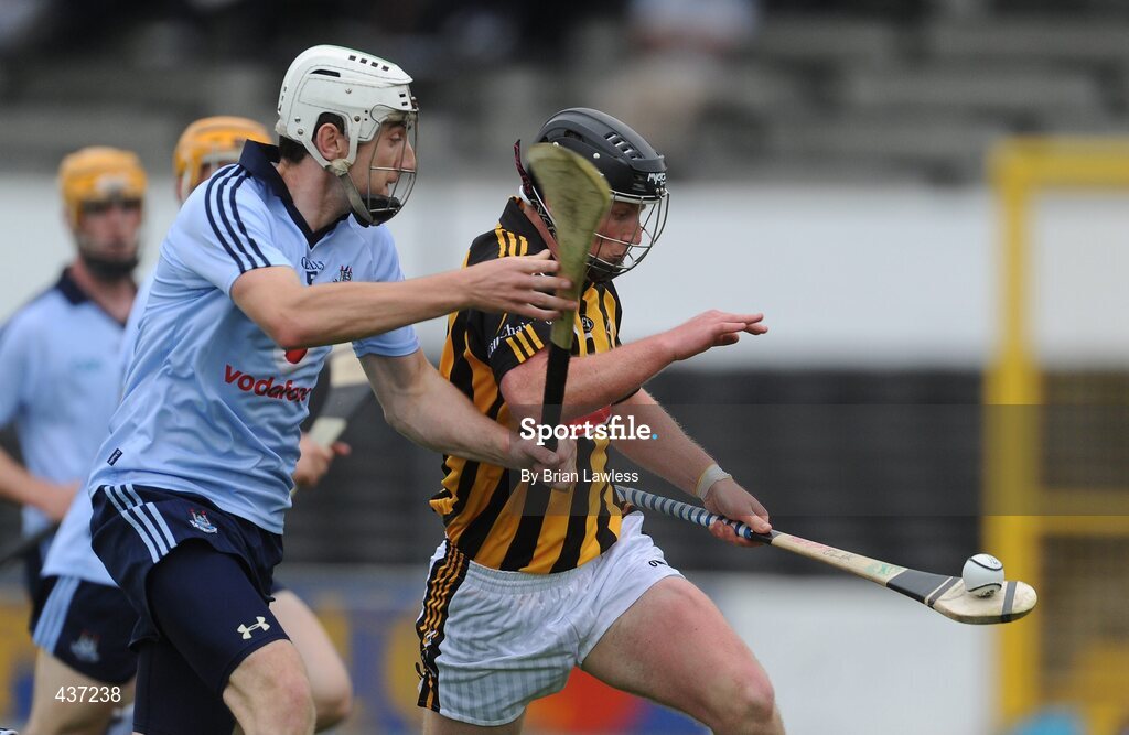 23 June 2010; Mark Bergin, Kilkenny, in action against Peter Kelly, Dublin. Bord Gais Energy Leinster GAA Hurling Under 21 Championship Semi-Final, Kilkenny v Dublin, Nowlan Park, Kilkenny. Picture credit: Brian Lawless / SPORTSFILE