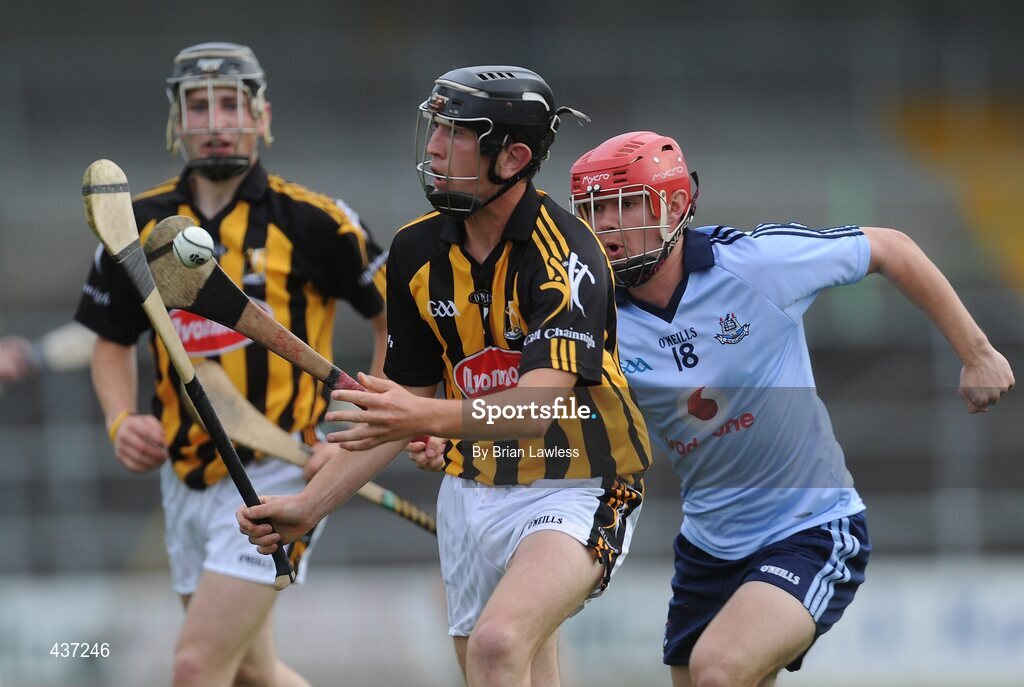 23 June 2010; David Langton, Kilkenny, in action against Barry O'Rourke, Dublin. Bord Gais Energy Leinster GAA Hurling Under 21 Championship Semi-Final, Kilkenny v Dublin, Nowlan Park, Kilkenny. Picture credit: Brian Lawless / SPORTSFILE