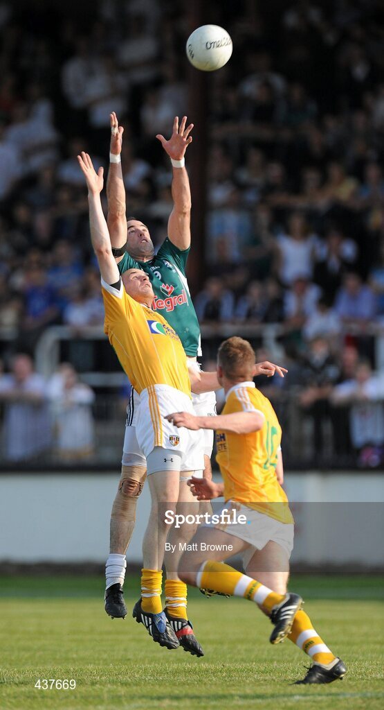 26 June 2010; Dermot Earley, Kildare, in action against Aodhan Gallagher, Antrim. GAA Football All-Ireland Senior Championship Qualifier Round 1, Kildare v Antrim, St Conleth's Park, Newbridge, Co. Kildare. Picture credit: Matt Browne / SPORTSFILE