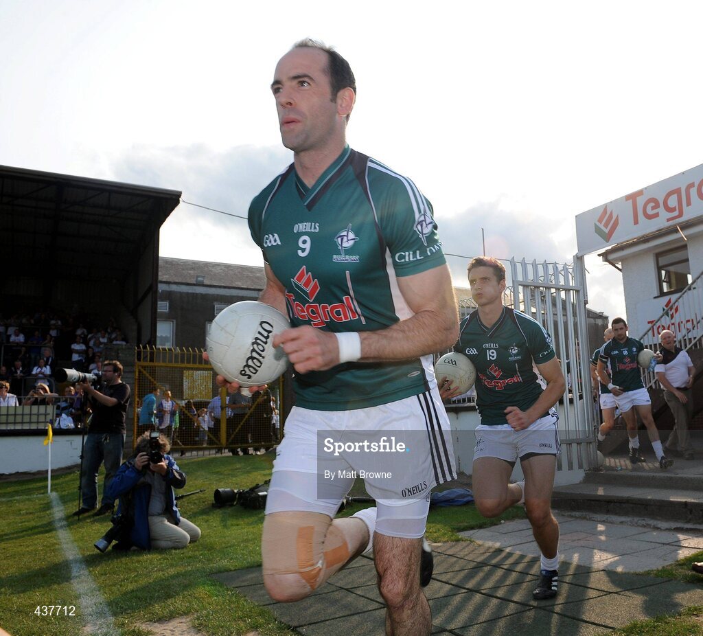 26 June 2010; Dermot Earley, Kildare, makes his way onto the pitch for the start of the game against Antrim. GAA Football All-Ireland Senior Championship Qualifier Round 1, Kildare v Antrim, St Conleth's Park, Newbridge, Co. Kildare. Picture credit: Matt Browne / SPORTSFILE