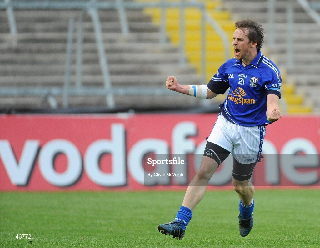 26 June 2010; Sean Johnston, Cavan, celebrates after scoring the winning point. GAA Football All-Ireland Senior Championship Qualifier Round 1, Cavan v Wicklow, Kingspan Breffni Park, Cavan. Picture credit: Oliver McVeigh / SPORTSFILE