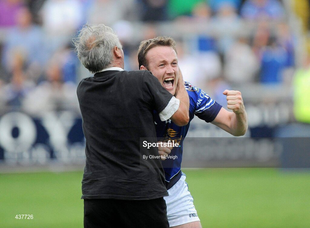 26 June 2010; Michael Brennan, Cavan, is congratulated by a fan at the final whistle. GAA Football All-Ireland Senior Championship Qualifier Round 1, Cavan v Wicklow, Kingspan Breffni Park, Cavan. Picture credit: Oliver McVeigh / SPORTSFILE