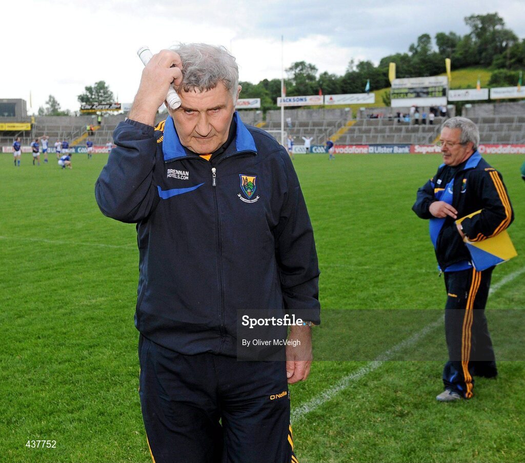 26 June 2010; Wicklow manager Mick O'Dwyer at the final whistle. GAA Football All-Ireland Senior Championship Qualifier Round 1, Cavan v Wicklow, Kingspan Breffni Park, Cavan. Picture credit: Oliver McVeigh / SPORTSFILE