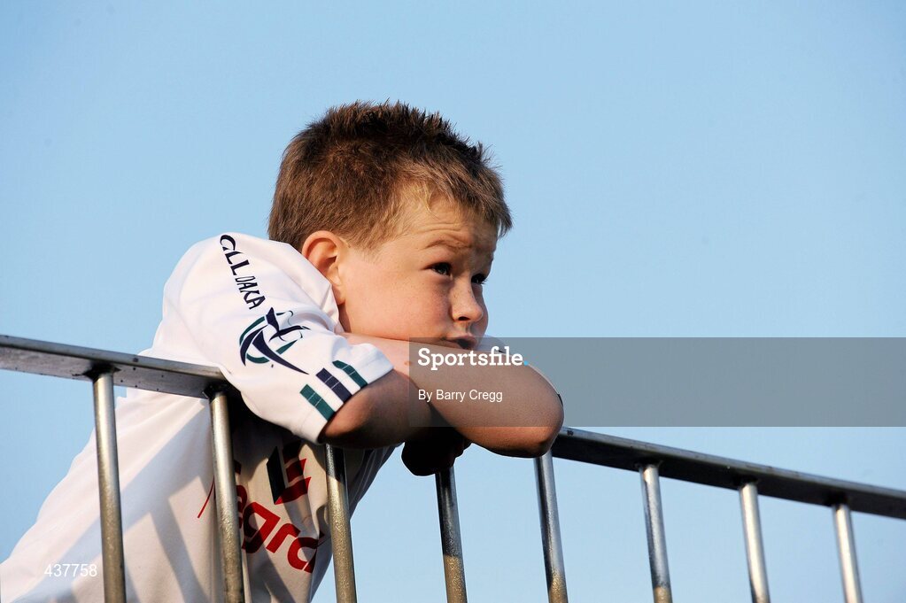 26 June 2010; Jason Casey, 8, from Allen, Kilmeague, Co. Kildare, watches the game. GAA Football All-Ireland Senior Championship Qualifier Round 1, Kildare v Antrim, St Conleth's Park, Newbridge, Co. Kildare. Picture credit: Barry Cregg / SPORTSFILE