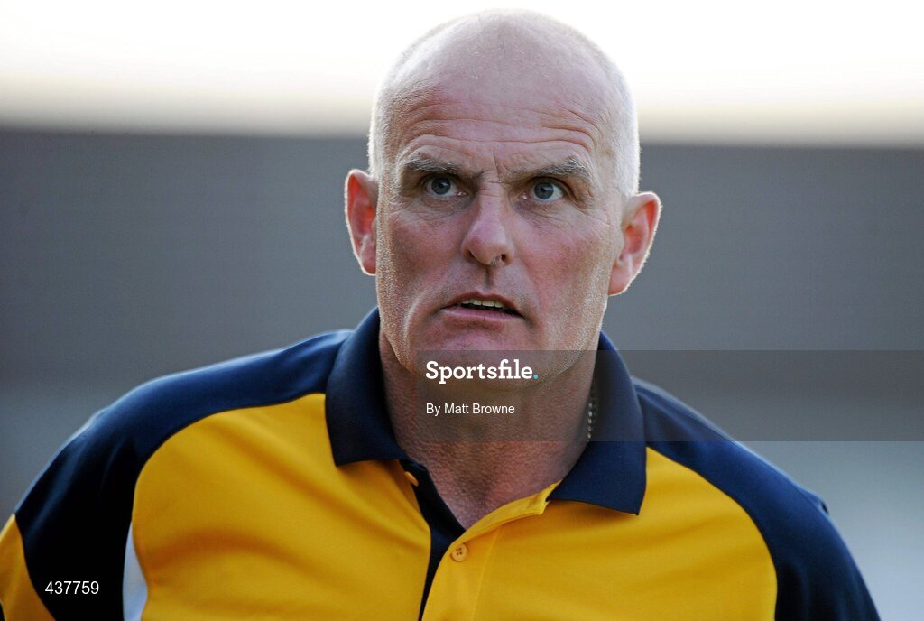 26 June 2010; Antrim manager Liam Bradley watches his team in action against Kildare. GAA Football All-Ireland Senior Championship Qualifier Round 1, Kildare v Antrim, St Conleth's Park, Newbridge, Co. Kildare. Picture credit: Matt Browne / SPORTSFILE