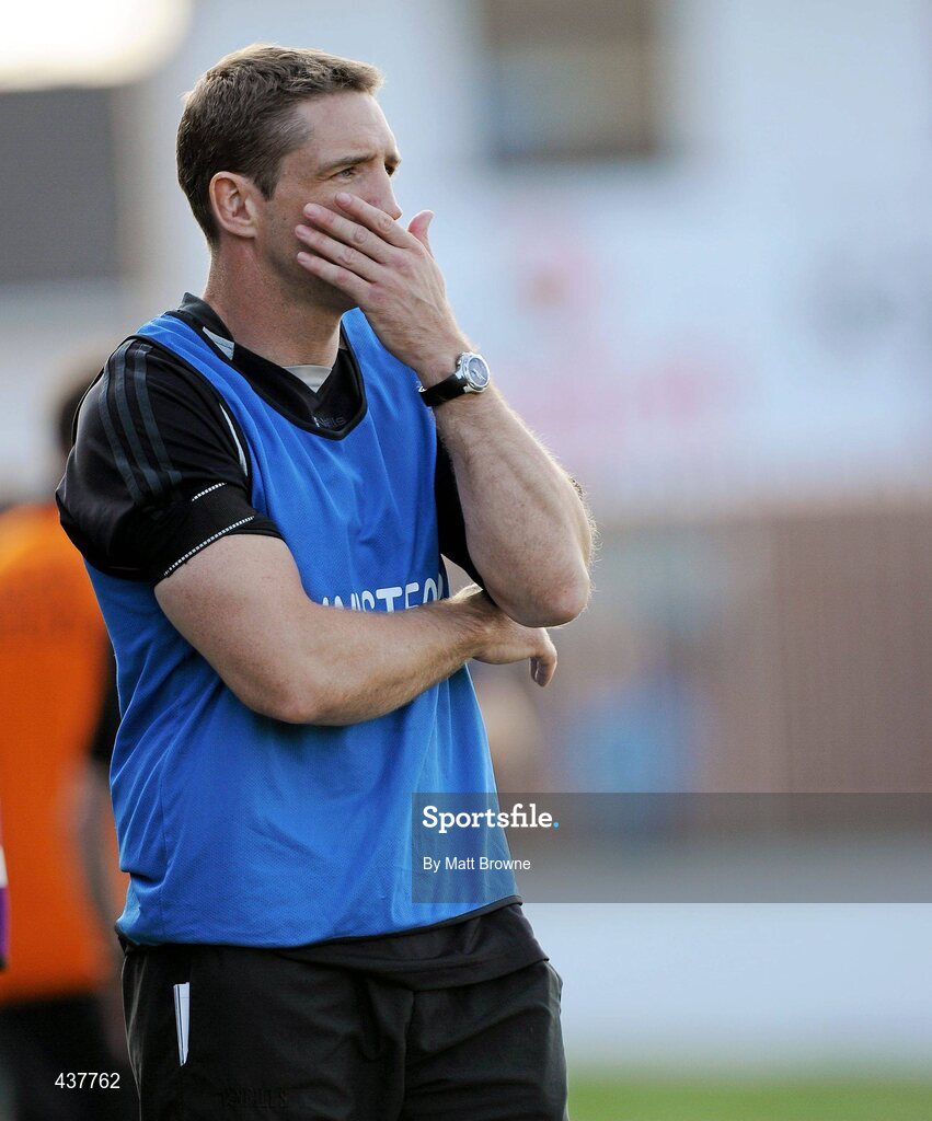 26 June 2010; Kildare manager Kieran McGeeney watches his team in action against Antrim. GAA Football All-Ireland Senior Championship Qualifier Round 1, Kildare v Antrim, St Conleth's Park, Newbridge, Co. Kildare. Picture credit: Matt Browne / SPORTSFILE