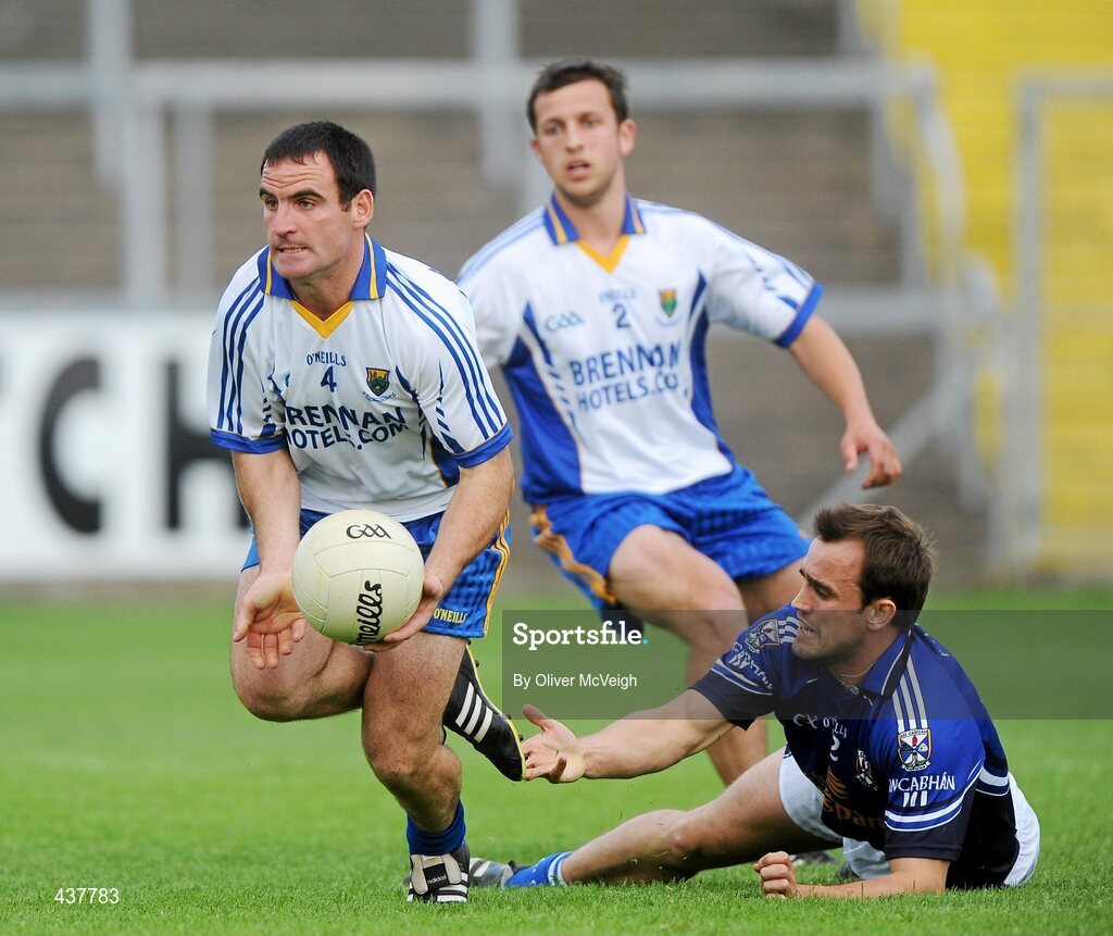 26 June 2010; Alan Byrne, Wicklow, in action against Eoin McGuigan, Cavan. GAA Football All-Ireland Senior Championship Qualifier Round 1, Cavan v Wicklow, Kingspan Breffni Park, Cavan. Picture credit: Oliver McVeigh / SPORTSFILE