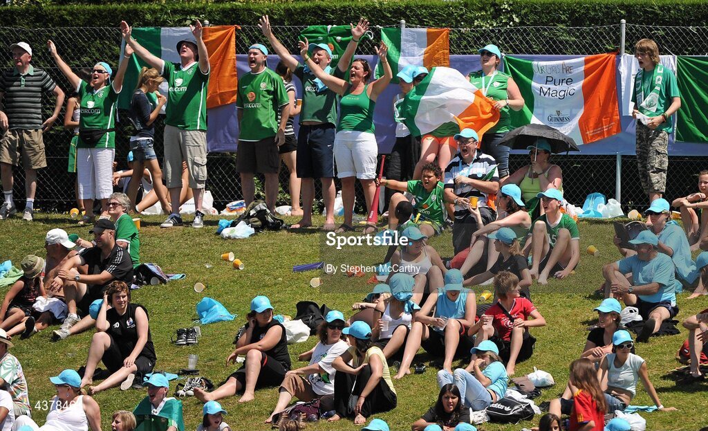 26 June 2010; Republic of Ireland supporters during the game. UEFA Women's Under 17 Championship Final, Spain v Republic of Ireland, Colovray Sports Centre, Nyon, Switzerland. Picture credit: Stephen McCarthy / SPORTSFILE