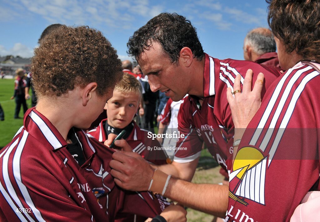 27 June 2010; Galway captain Joe Bergin signs autographs for young supporters after the game. Connacht GAA Football Senior Championship Semi-Final, Galway v Sligo, Pearse Stadium, Galway. Picture credit: Diarmuid Greene / SPORTSFILE