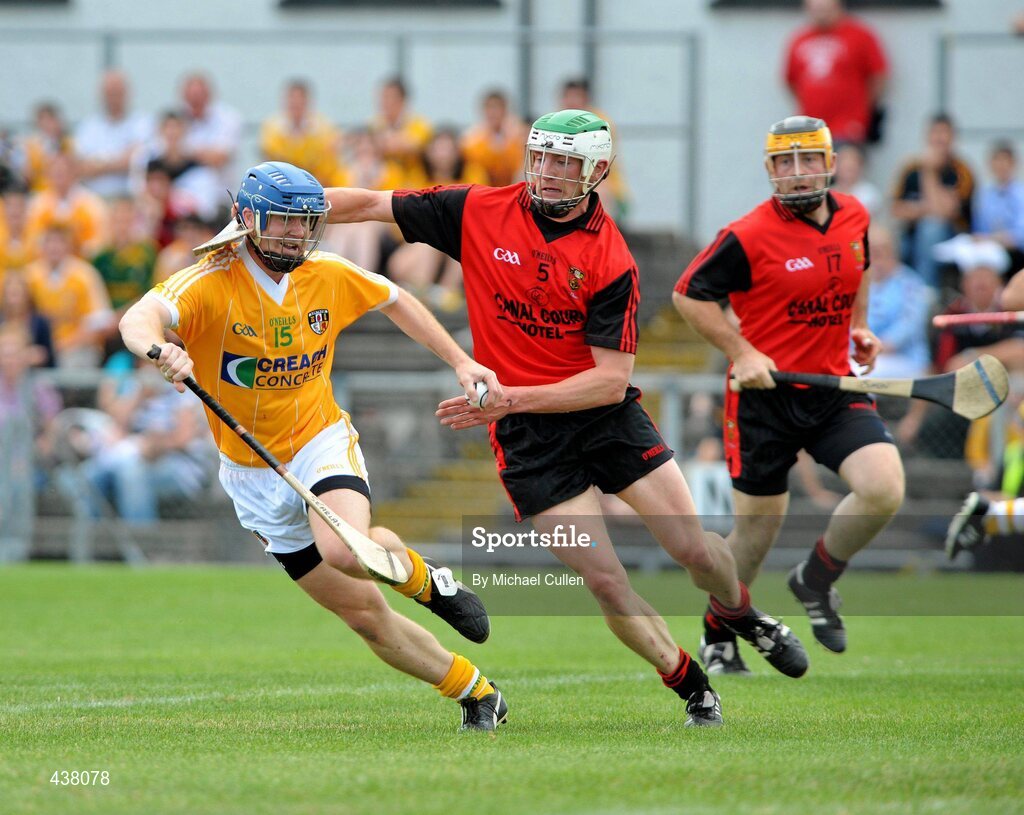 27 June 2010; Karl McKeegan, Antrim, in action against Darren Flynn, Down. Ulster GAA Hurling Senior Championship Final, Antrim v Down, Casement Park, Belfast. Picture credit: Michael Cullen / SPORTSFILE