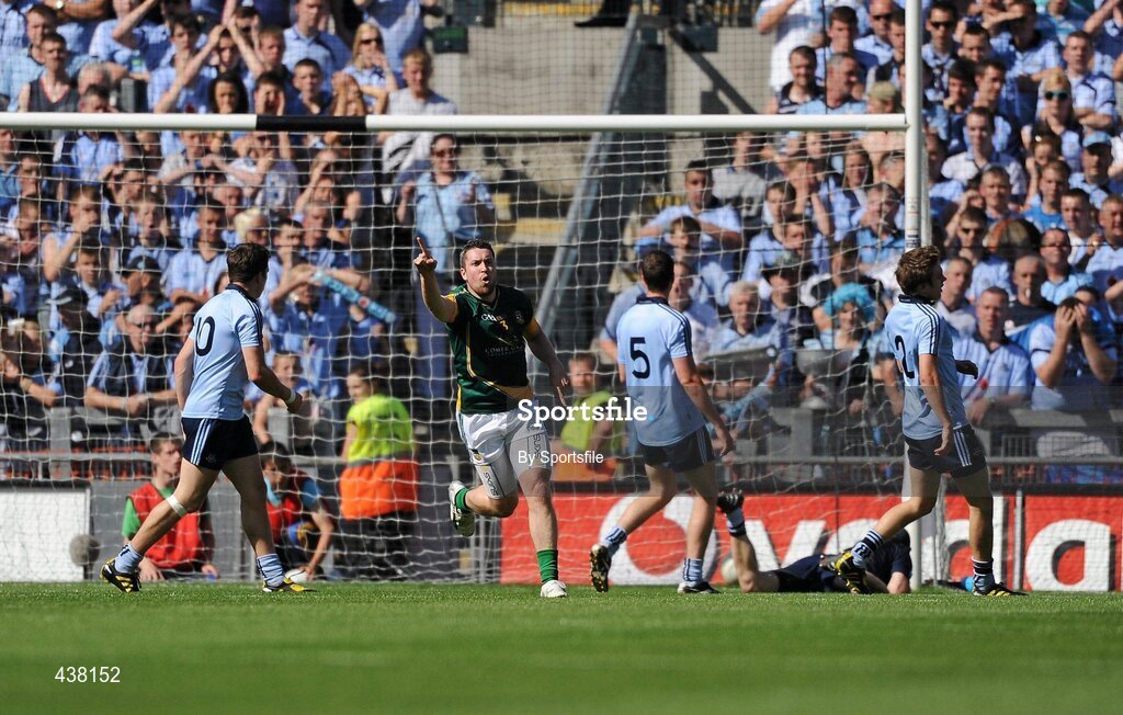 27 June 2010; Cian Ward, Meath, celebrates after scoring his side's second goal. Leinster GAA Football Senior Championship Semi-Final, Meath v Dublin, Croke Park, Dublin. Photo by Sportsfile