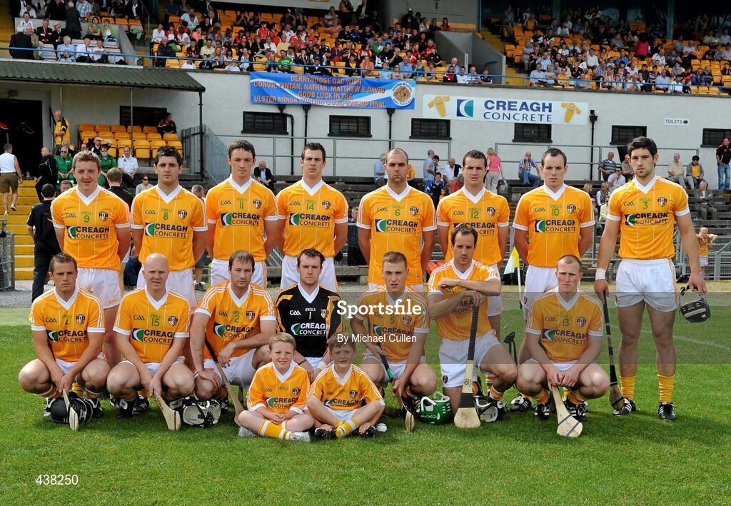 27 June 2010; The Antrim team. Ulster GAA Hurling Senior Championship Final, Antrim v Down, Casement Park, Belfast. Picture credit: Michael Cullen / SPORTSFILE