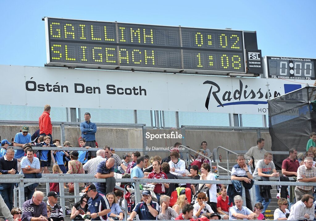 27 June 2010; A general view of the score board at half-time. Connacht GAA Football Senior Championship Semi-Final, Galway v Sligo, Pearse Stadium, Galway. Picture credit: Diarmuid Greene / SPORTSFILE