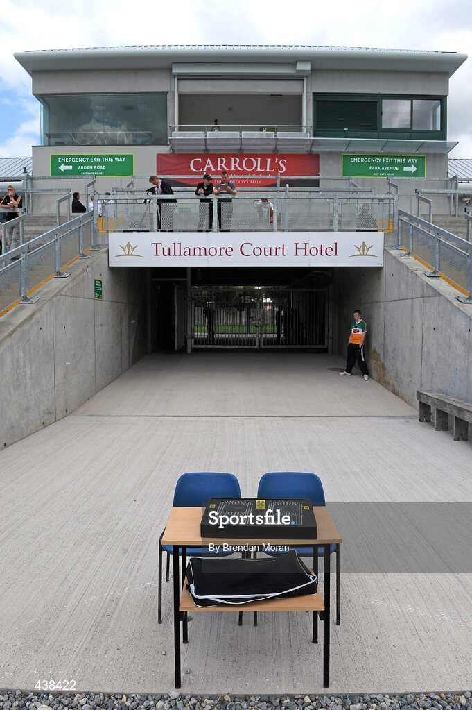 26 June 2010; The new broadcast box and dressing room tunnel in O'Connor Park, Tullamore. GAA Football All-Ireland Senior Championship Qualifier Round 1, Offaly v Clare, O'Connor Park, Tullamore, Co. Offaly. Picture credit: Brendan Moran / SPORTSFILE