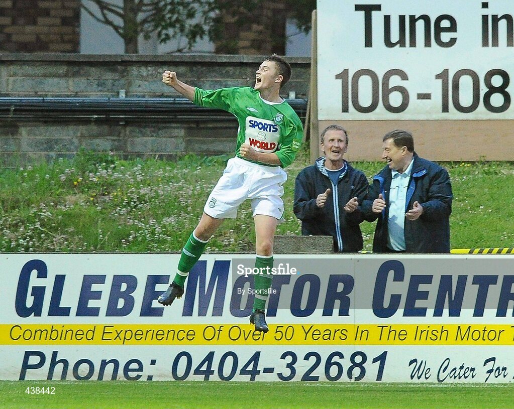 28 June 2010; Bray Wanderers' Shane O'Neill celebrates after scoring his side's third goal. FAI Ford Cup Third Round Replay, Bray Wanderers v Derry City, Carlisle Grounds, Bray, Co. Wicklow. Photo by Sportsfile