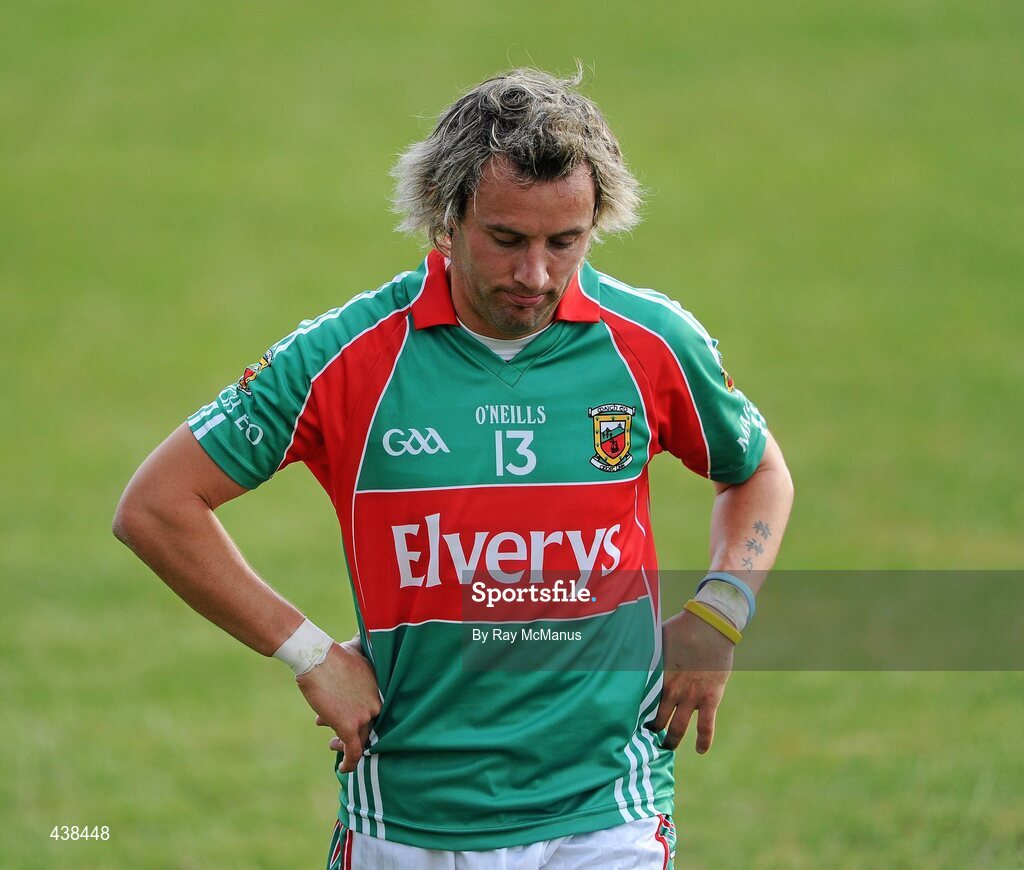 26 June 2010; Conor Mortimer, Mayo, leaves the field after the game. GAA Football All-Ireland Senior Championship Qualifier Round 1, Longford v Mayo, Pearse Park, Longford. Picture credit: Ray McManus / SPORTSFILE