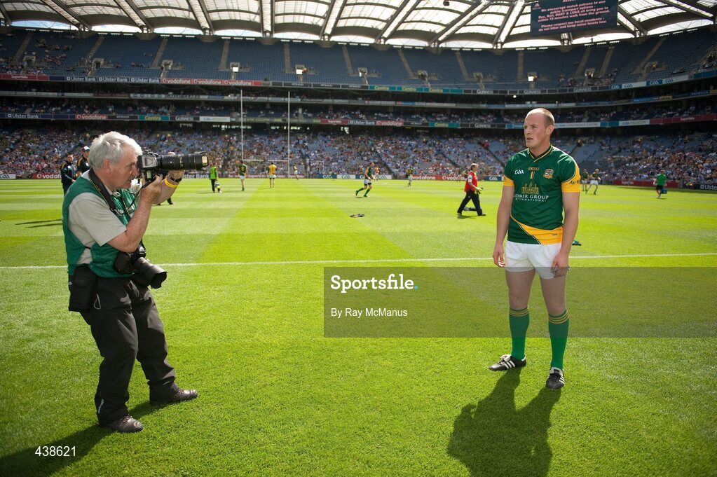 27 June 2010; The Meath captain Joe Sheridan is photographed by photographer John Quirke. Leinster GAA Football Senior Championship Semi-Final, Meath v Dublin, Croke Park, Dublin. Picture credit: Ray McManus / SPORTSFILE