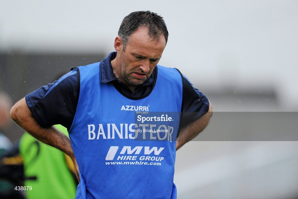 30 June 2010; Laois manager Denis Lalor in the dying moments of the match. ESB Leinster GAA Football Minor Championship Semi-Final, Offaly v Laois, O'Connor Park, Tullamore, Co. Offaly. Picture credit: Brian Lawless / SPORTSFILE