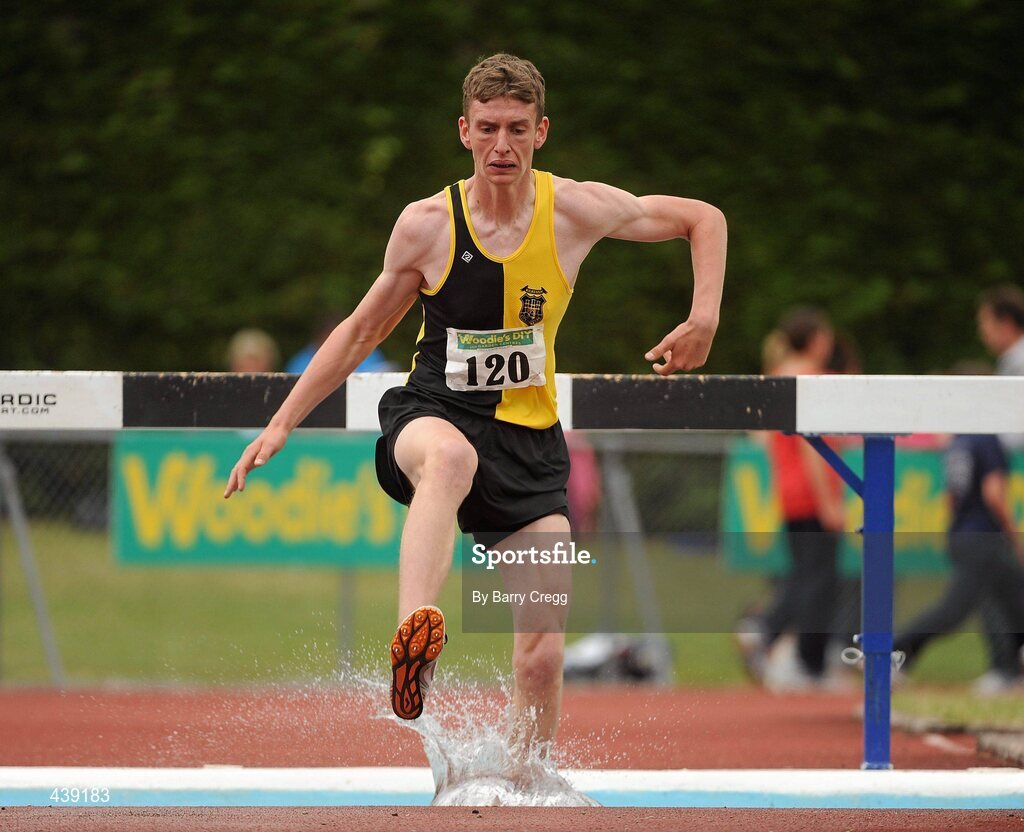 3 July 2010; Jonathan Fitzpatrick, Kilkenny City Harriers, in action in the U-17 Boy's 1500m Steeplechase, during the Woodie's DIY AAI Juvenile Track & Field Championships. Tullamore Harriers Stadium, Tullamore, Co. Offaly. Picture credit: Barry Cregg / SPORTSFILE