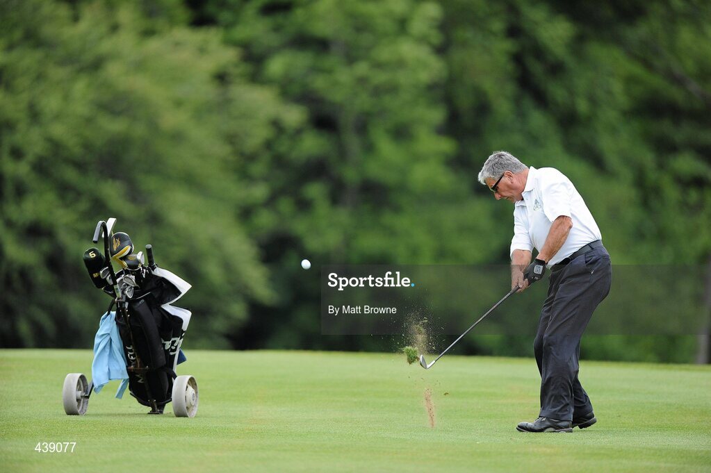 2 July 2010; Larry Byrne, from St. Particks GAA Club, Dublin, plays from the fairway during the FBD All-Ireland GAA Golf Challenge 2010 Leinster Final. Palmerstown House Golf Club, Co. Kildare. Picture credit: Matt Browne / SPORTSFILE