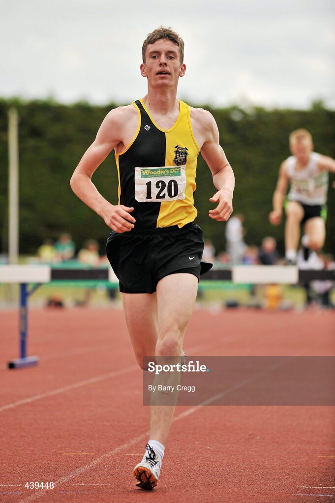 3 July 2010; Jonathan Fitzpatrick, Kilkenny City Harriers, in action in the U-17 Boy's 1500m Steeplechase, during the Woodie's DIY AAI Juvenile Track & Field Championships. Tullamore Harriers Stadium, Tullamore, Co. Offaly. Picture credit: Barry Cregg / SPORTSFILE