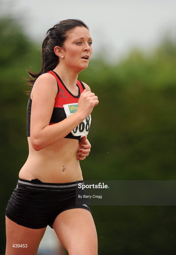 3 July 2010; Dara Broe, Inbhear Dee, in action in the U-19 Girl's Steeplechase, during the Woodie's DIY AAI Juvenile Track & Field Championships. Tullamore Harriers Stadium, Tullamore, Co. Offaly. Picture credit: Barry Cregg / SPORTSFILE