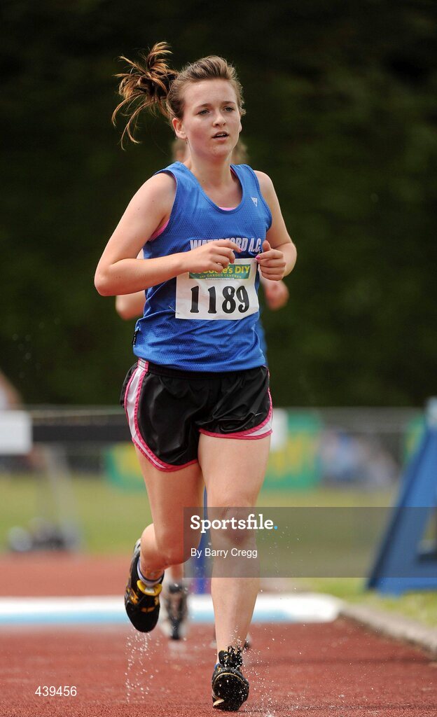 3 July 2010; Siobhan Heylin, Waterford, in action, in the U-17 Girl's 1200m Steeplechase, during the Woodie's DIY AAI Juvenile Track & Field Championships. Tullamore Harriers Stadium, Tullamore, Co. Offaly. Picture credit: Barry Cregg / SPORTSFILE