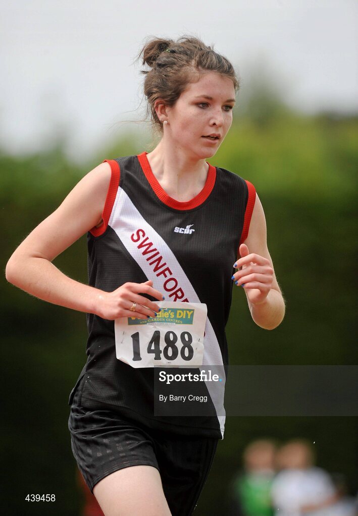 3 July 2010; Fionnuala Mulroy, Swinford, Co. Mayo, in action, in the U-17 Girl's 1200m Steeplechase, during the Woodie's DIY AAI Juvenile Track & Field Championships. Tullamore Harriers Stadium, Tullamore, Co. Offaly. Picture credit: Barry Cregg / SPORTSFILE