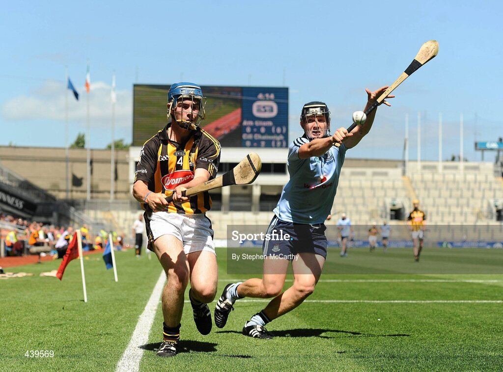 4 July 2010; Biran Kennedy, Kilkenny, in action against Ciaran Kilkenny, Dublin. ESB Leinster GAA Hurling Minor Championship Final, Dublin v Kilkenny, Croke Park, Dublin. Picture credit: Stephen McCarthy / SPORTSFILE
