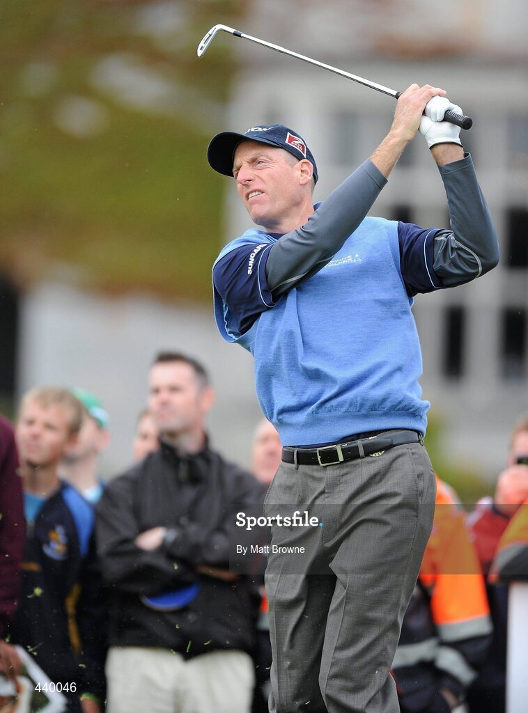 6 July 2010; Jim Furyk watches his tee shot from the 16th tee box during the JP McManus Invitational Pro-Am. Adare Manor, Co. Limerick. Picture credit: Matt Browne / SPORTSFILE