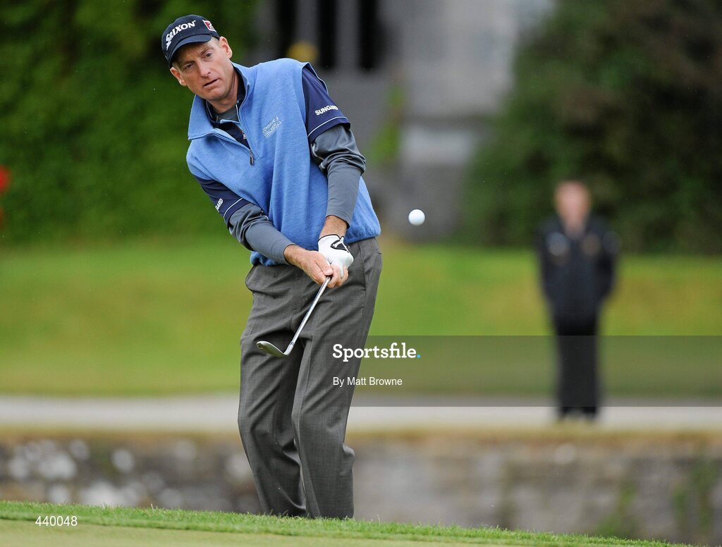 6 July 2010; Jim Furyk pitches onto the 15th green during the JP McManus Invitational Pro-Am. Adare Manor, Co. Limerick. Picture credit: Matt Browne / SPORTSFILE