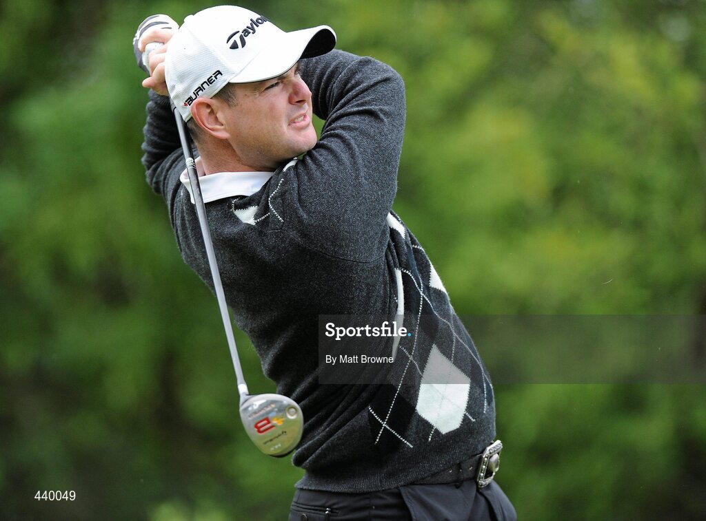 6 July 2010; Rory Sabbatini watches his tee shot from the 18th tee box during the JP McManus Invitational Pro-Am. Adare Manor, Co. Limerick. Picture credit: Matt Browne / SPORTSFILE