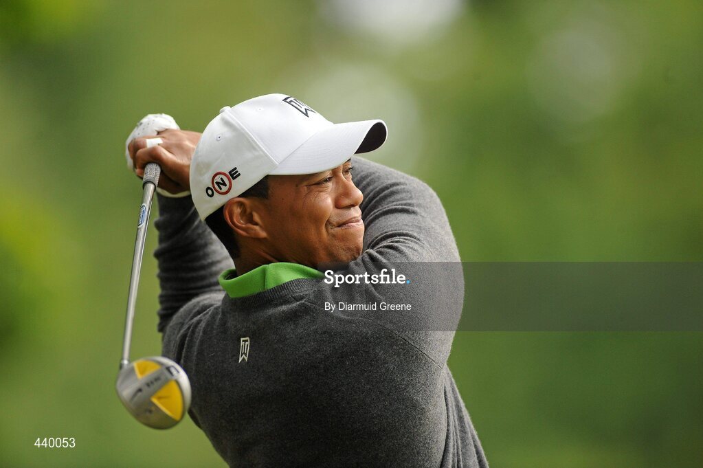 6 July 2010; Tiger Woods watches his drive from the 3rd tee box during the JP McManus Invitational Pro-Am. Adare Manor, Adare, Co. Limerick. Picture credit: Diarmuid Greene / SPORTSFILE