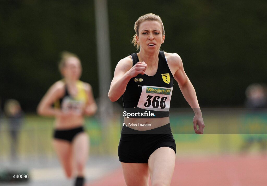4 July 2010; Claire Mooney, Naas, on her way to winning the U19 Girl's 400m Final, during the Woodie's DIY AAI Juvenile Track & Field Championships. Tullamore Harriers Stadium, Tullamore, Co. Offaly. Picture credit: Brian Lawless / SPORTSFILE