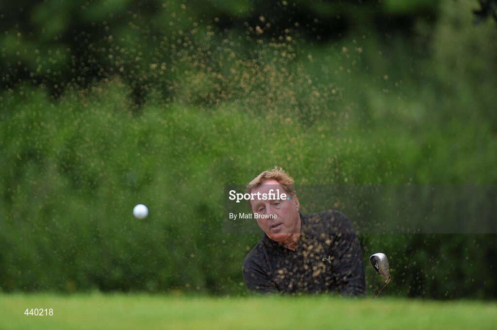 6 July 2010; Tottenham Hotspur manager Harry Redknapp plays from the bunker onto the 3rd green during the JP McManus Invitational Pro-Am. Adare Manor, Co. Limerick. Picture credit: Matt Browne / SPORTSFILE