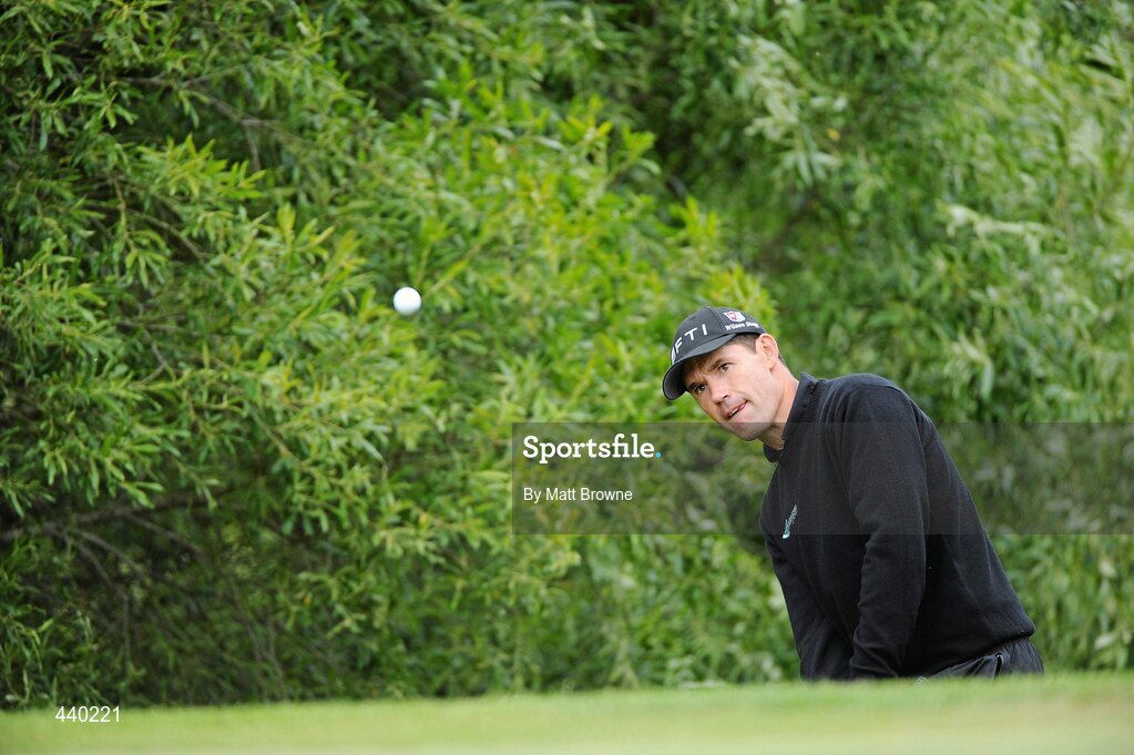 6 July 2010; Padraig Harrington pitches onto the 4th green during the JP McManus Invitational Pro-Am. Adare Manor, Co. Limerick. Picture credit: Matt Browne / SPORTSFILE