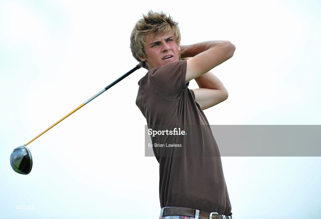 2 July 2010; Jack Pierse, Grange, watches his tee shot from the 1st, during the Irish Youths Amateur Close Championship Final. Dun Laoghaire Golf Club, Dun Laoghaire, Co. Dublin. Picture credit: Brian Lawless / SPORTSFILE