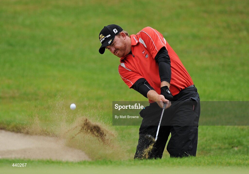 6 July 2010; JB Holmes plays from the bunker onto the 13th green during the JP McManus Invitational Pro-Am. Adare Manor, Co. Limerick. Picture credit: Matt Browne / SPORTSFILE
