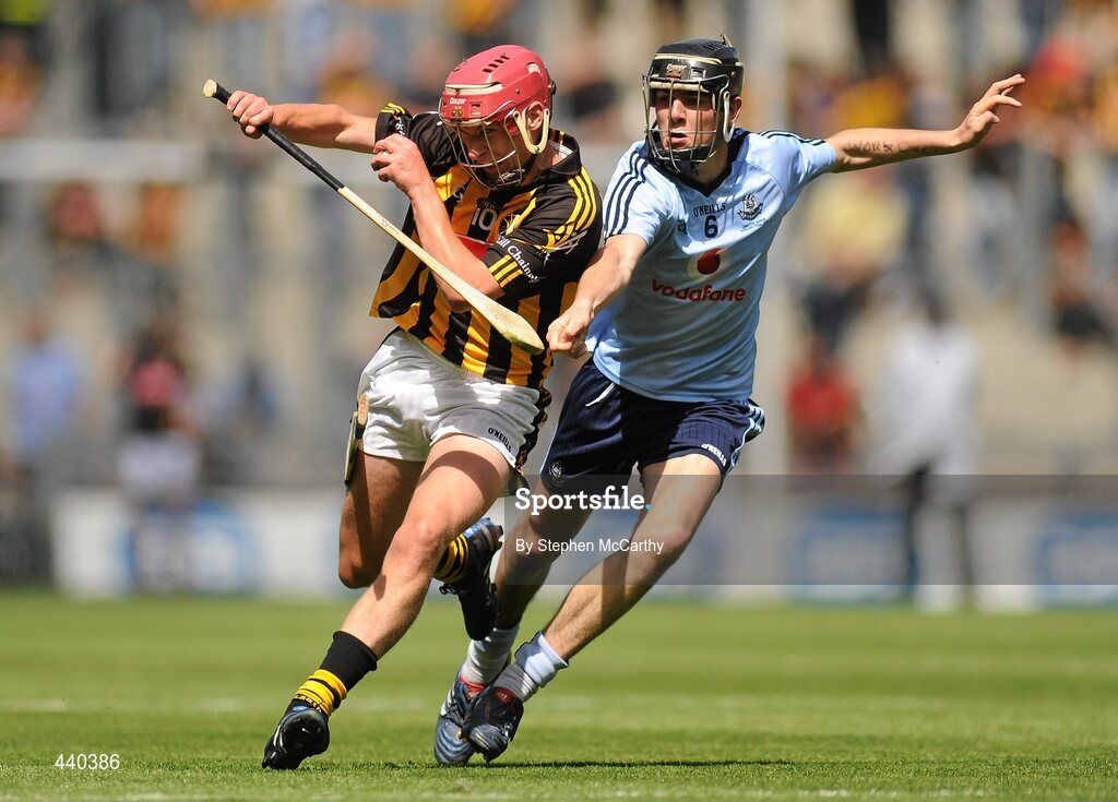 4 July 2010; Cillian Buckley, Kilkenny, in action against Danny Sutcliffe, Dublin. ESB Leinster GAA Hurling Minor Championship Final, Dublin v Kilkenny, Croke Park, Dublin. Picture credit: Stephen McCarthy / SPORTSFILE