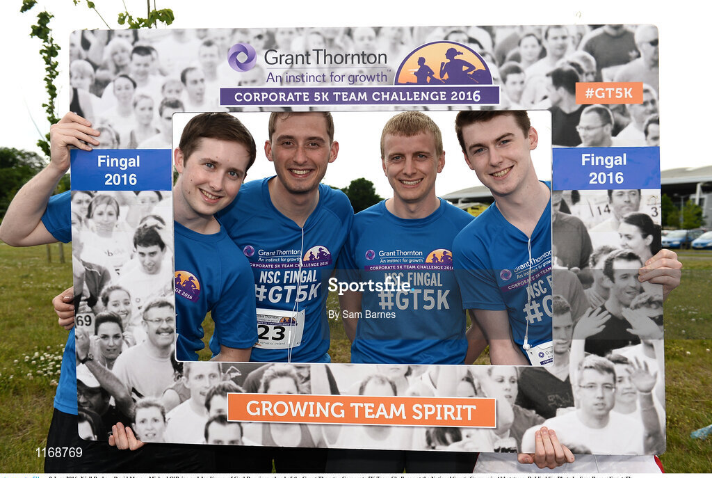 9 June 2016; Niall Brehan, David Moran, Michael O'Brien and Joe Keane, of Cool Runnings, ahead of the Grant Thornton Corporate 5K Team Challenge at the National Sports Campus in Abbotstown, Dublin.blin. Photo by Sam Barnes/Sportsfile