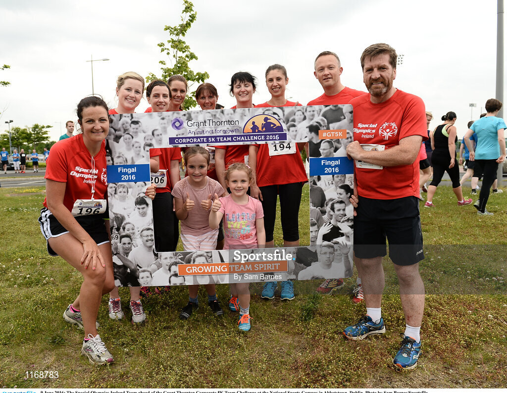 9 June 2016; The Special Olympics Ireland Team ahead of the Grant Thornton Corporate 5K Team Challenge at the National Sports Campus in Abbotstown, Dublin. Photo by Sam Barnes/Sportsfile