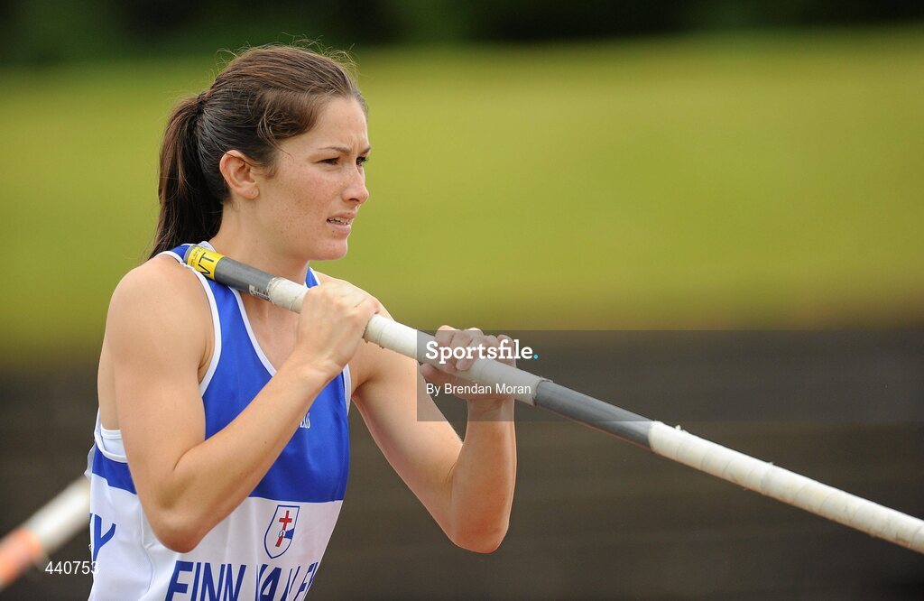 10 July 2010; Tori Pena, Finn Valley AC, prepares to jump a new Irish record 4.15m in the Women's Pole Vault during the Woodie's DIY AAI Senior Track & Field Championships. Morton Stadium, Santry, Dublin. Picture credit: Brendan Moran / SPORTSFILE