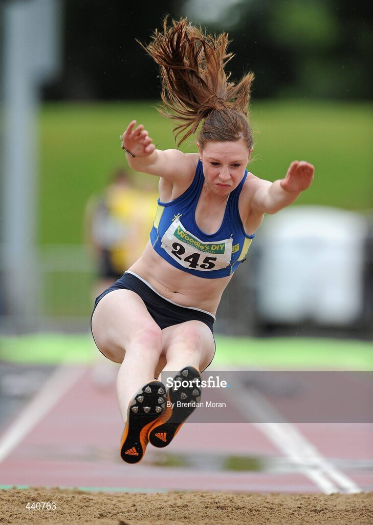 10 July 2010; Hannah Lewis, North Down AC, in action during the Women's Long Jump at Woodie's DIY AAI Senior Track & Field Championships. Morton Stadium, Santry, Dublin. Picture credit: Brendan Moran / SPORTSFILE