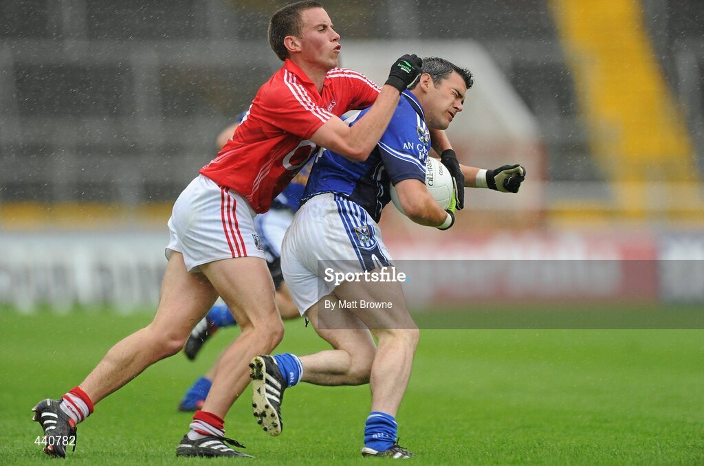 10 July 2010; Mark McKeever, Cavan, in action against Patrick O'Neill, Cork. GAA Football All-Ireland Senior Championship Qualifier, Round 2, Cork v Cavan, Pairc Ui Chaoimh, Cork. Picture credit: Matt Browne / SPORTSFILE