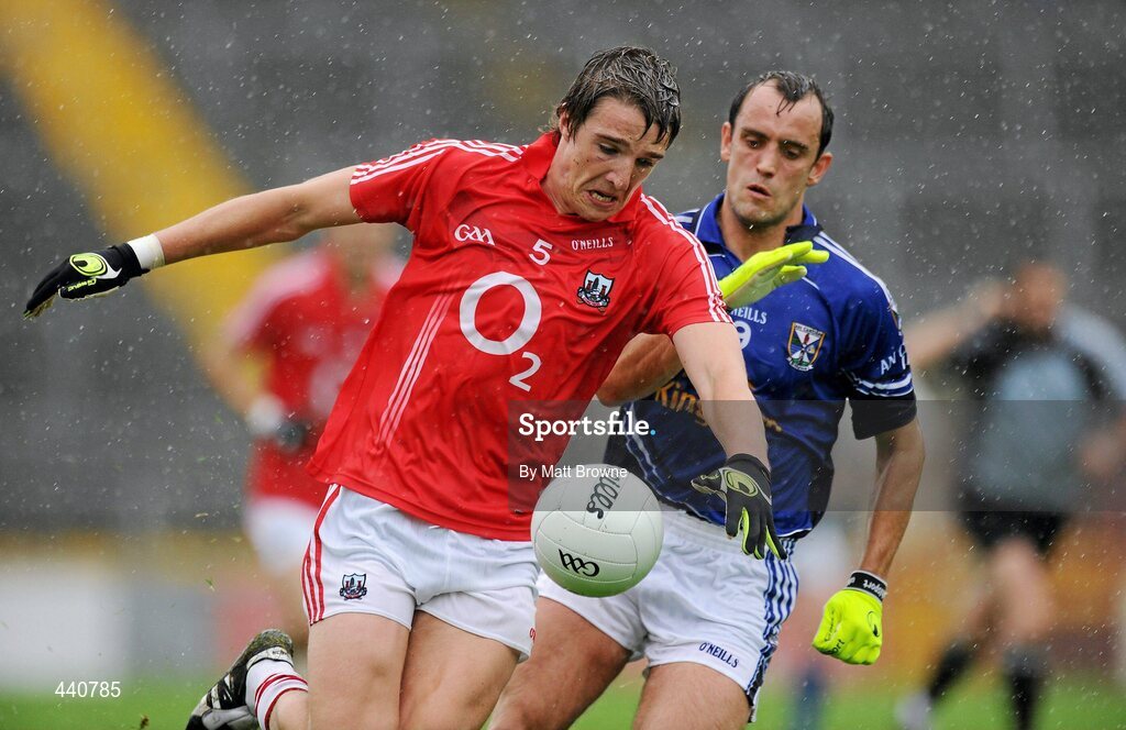 10 July 2010; Aidan Walsh, Cork, in action against Eoin McGuigan, Cavan. GAA Football All-Ireland Senior Championship Qualifier, Round 2, Cork v Cavan, Pairc Ui Chaoimh, Cork. Picture credit: Matt Browne / SPORTSFILE