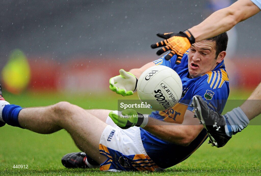 10 July 2010; Barry Grogan, Tipperary, claims the ball against Dublin. GAA Football All-Ireland Senior Championship Qualifier, Round 2, Dublin v Tipperary, Croke Park, Dublin. Picture credit: Ray McManus / SPORTSFILE