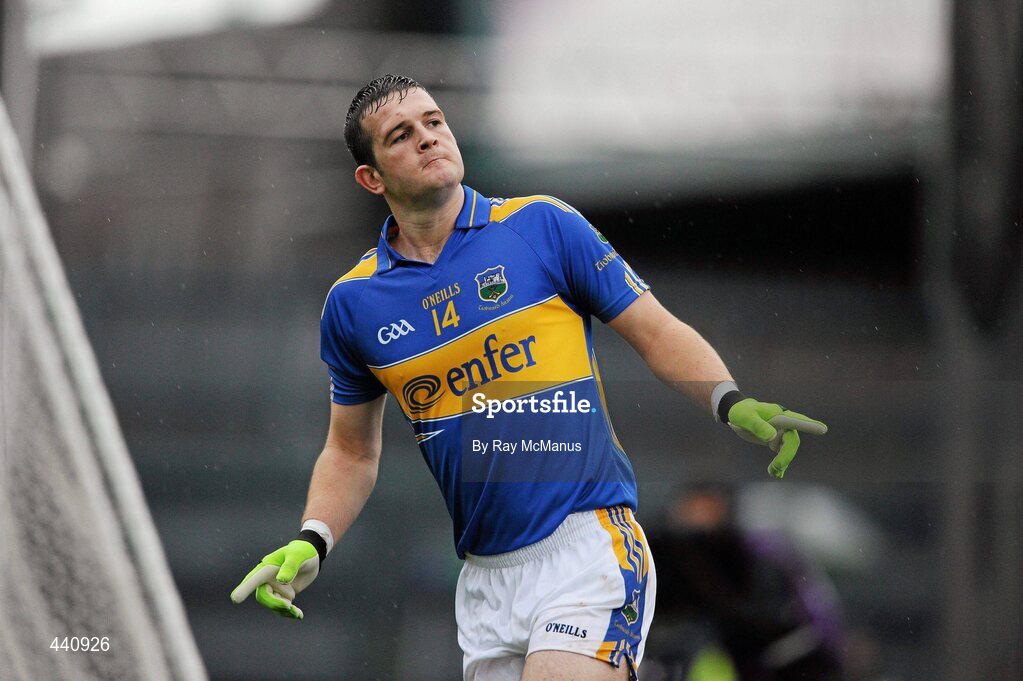 10 July 2010; Barry Grogan, Tipperary, celebrates scoring his side's first goal in the 20th minute. GAA Football All-Ireland Senior Championship Qualifier, Round 2, Dublin v Tipperary, Croke Park, Dublin. Picture credit: Ray McManus / SPORTSFILE