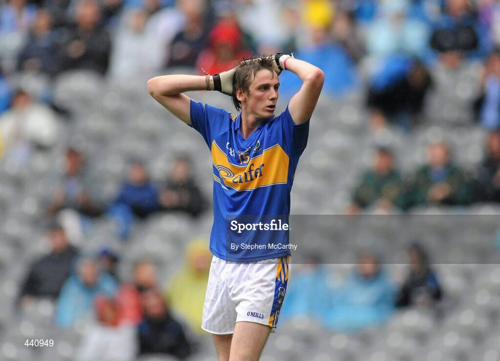 10 July 2010; A dejected Conor Sweeney, Tipperary, during the final moments of the game. GAA Football All-Ireland Senior Championship Qualifier, Round 2, Dublin v Tipperary, Croke Park, Dublin. Picture credit: Stephen McCarthy / SPORTSFILE