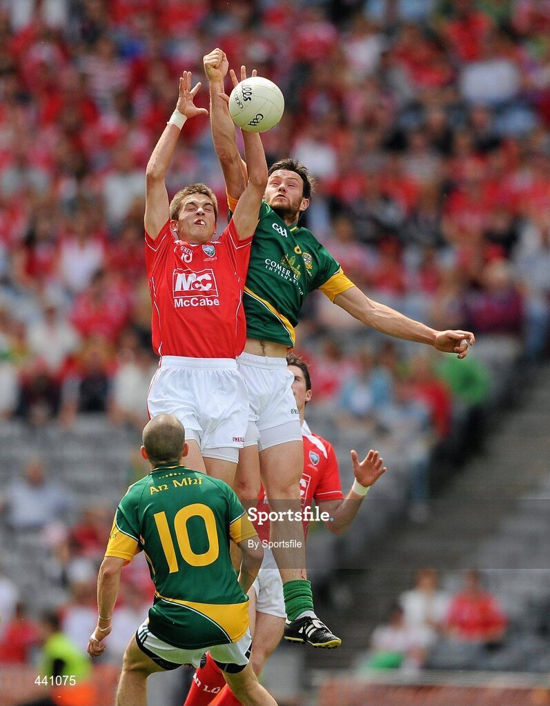 11 July 2010; Andy McDonnell, Louth, in action against Brian Meade, Meath. Leinster GAA Football Senior Championship Final, Meath v Louth, Croke Park, Dublin. Photo by Sportsfile