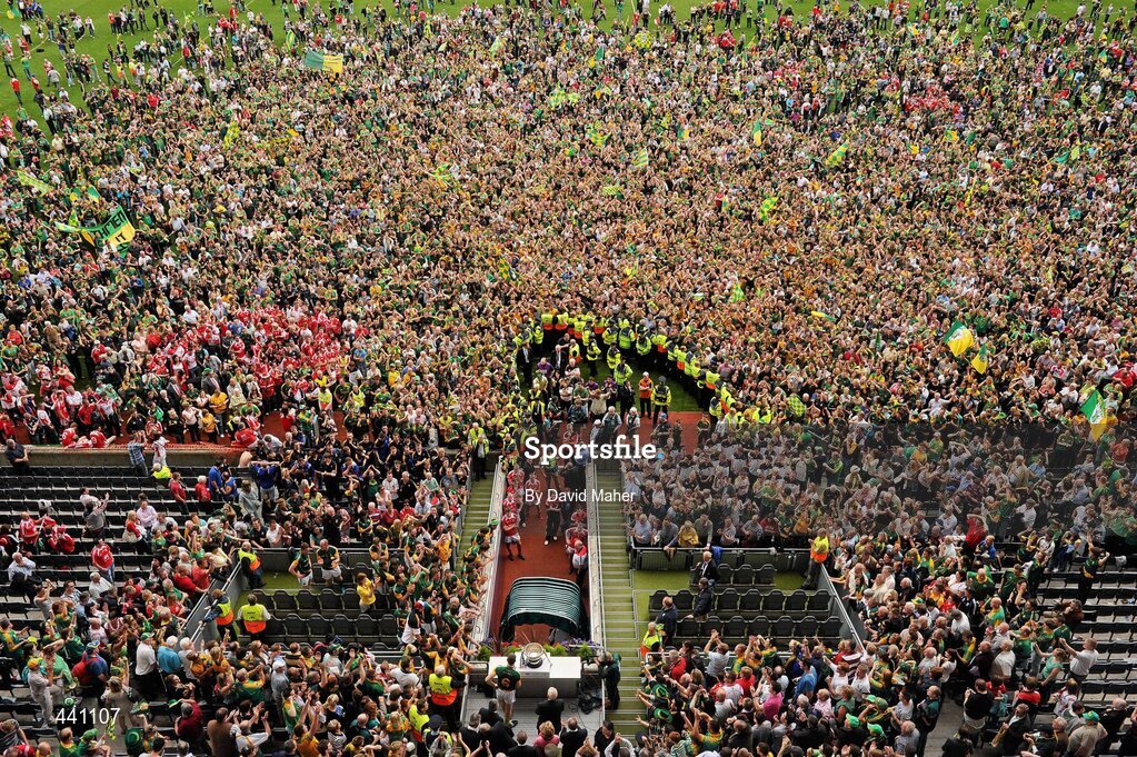 11 July 2010; Spectators gather for the presentation of the Leinster GAA Football Senior Championship trophy to Meath. Leinster GAA Football Senior Championship Final, Meath v Louth, Croke Park, Dublin. Picture credit: David Maher / SPORTSFILE